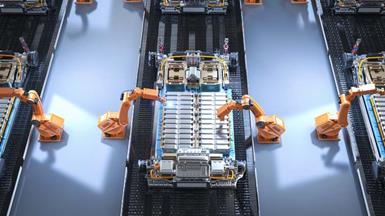 Tự động hóa dây chuyền sản xuất với RGV sử dụng kết nối Wi-Fi trong nhà máy sản xuất pin xe điện